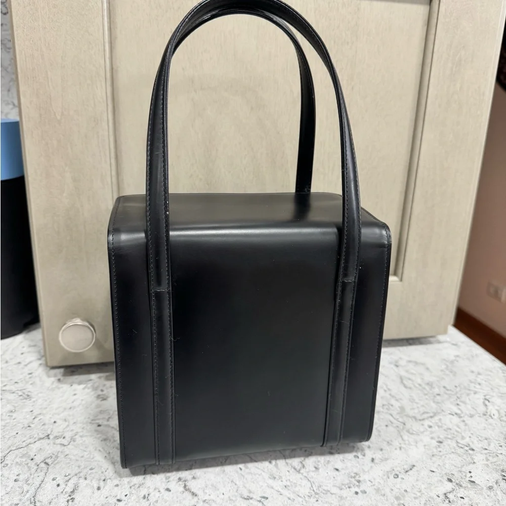 BURBERRY NOVA CHECK LEATHER BLACK HANDBAG AUTHENTIC